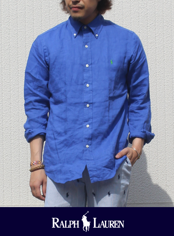 POLO RALPH LAUREN ポロ ラルフローレン  B.Dリネンシャツ BLUE