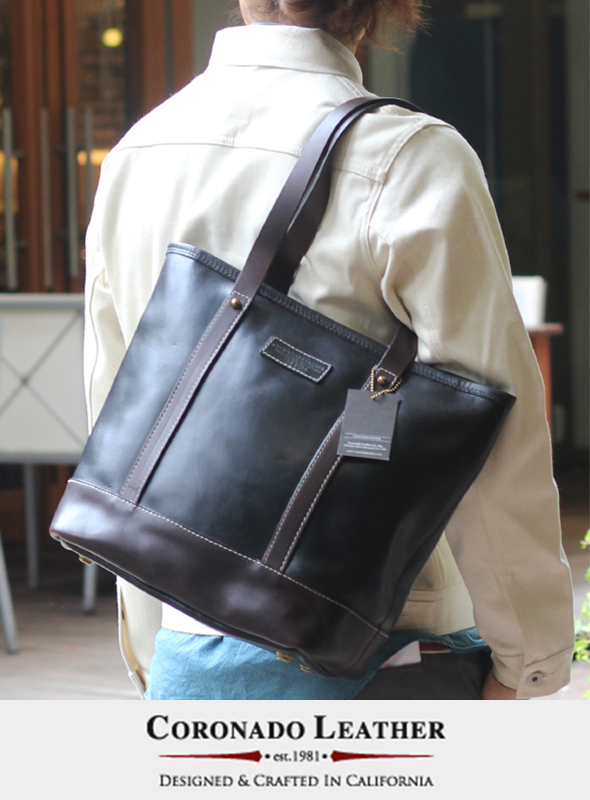 CORONADO LEATHER コロナドレザー Horween Travel Tote Black 【MADE IN USA】