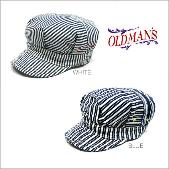 OLDMAN'S  切り替えストライプワークキャップ　BLUE 【レビューを書いて送料無料】