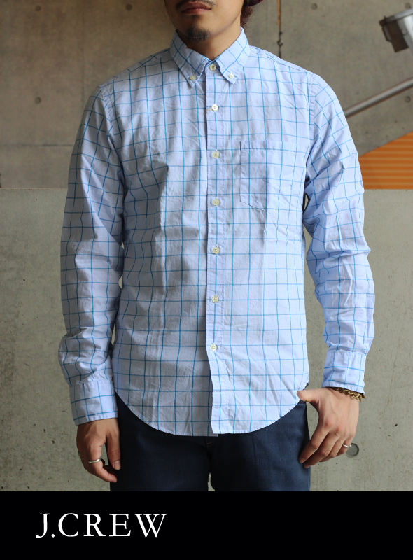 J.CREW ジェイクルー グラフチェックシャツ L.BLU/BLU