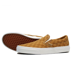 VANS バンズ CLASSIC SLIPON CA WASHED HERRNBONE GLD/CHECK　