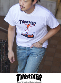 THRASHER スラッシャー　NECKFACE（ネックフェイス） Tシャツ　WHITE