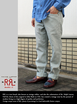 RRL スリムフィット ピケパン S.BLU