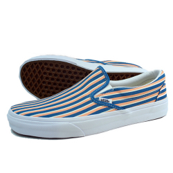 VANS バンズ CLASSIC SLIPON MULTI STRIPES WHT/PNK/EME