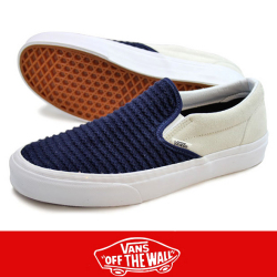 VANS バンズ Classic Slip-On (Suede/Woven) NVY/BLUE