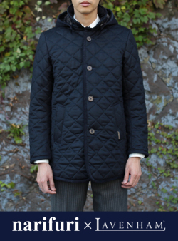 【LAVENHAM×narifuri】 Back boa quilting coat “PENTLOW”(NFLV-04)