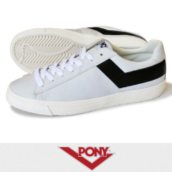 PONY ポニー TOPSTAR LEATHER WHITE/BLACK