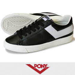 PONY ポニー TOPSTAR LEATHER BLACK/WHITE