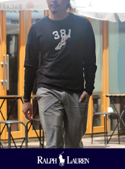 POLO RALPH LAUREN ポロ ラルフローレン  ステンシル L/S TEE BLK