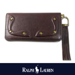 POLO RALPH LAUREN ポロ ラルフローレン レザースタッズロングウォレット