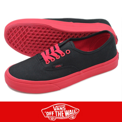 VANS バンズ AUTHENTIC (POP OUTSOLE） BLACK/RACING RED