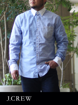 J.CREW ジェイクルー  パネルストライプ　B.D シャツ BLUE