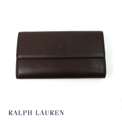 LAUREN RALPH LAUREN ラルフローレン　レザー型押し3つ折りウォレット