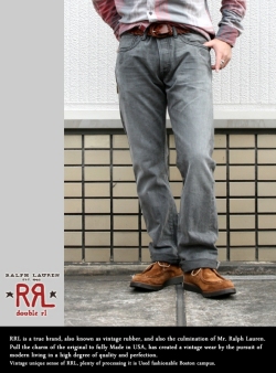 RRL ダブルアールエル　スリムブーツカットデニム L.BLK