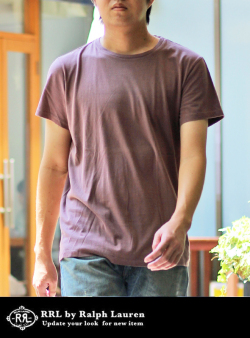 RRL ダブルアールエルガーメントダイTUBE T-SHIRT 刺繍ロゴ【SALE 50%Off】