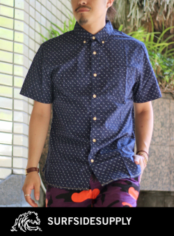 SURFSIDE SUPPLY CO サーフサイドサプライ BENT PALM PRINT S/S B.D SHIRT