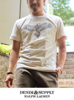 DENIM&SUPPLY by Ralph Lauren Eagle PRINT  S/S TEE OATMEAL