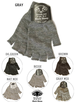 BLACK SHEEP ブラックシープ　フィンガーレスニットグローブ#4　手袋  6カラー