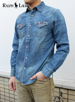 DENIM&SUPPLY スタッズウエスタンシャツ