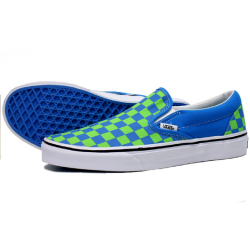 VANS バンズ　SLIP ON CHECKER BLUE/GRN