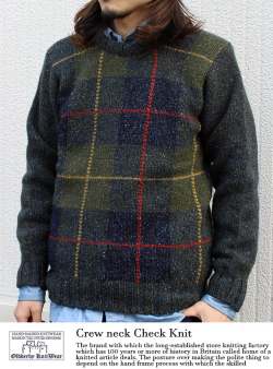 CREW NECK CHECK KNIT クルーネックチェックニット