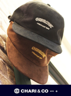 CHARI&CO チャリアンドコー SUEDE 6PANEL CAP OVERLAP LOGO