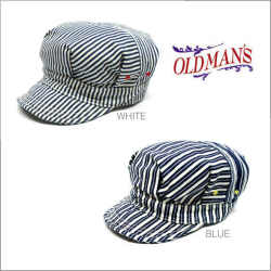 OLDMAN'S  切り替えストライプワークキャップ　BLUE 【レビューを書いて送料無料】