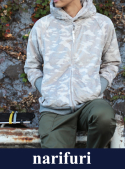 narifuri ナリフリ Camouflage boa zip parka（NF853）