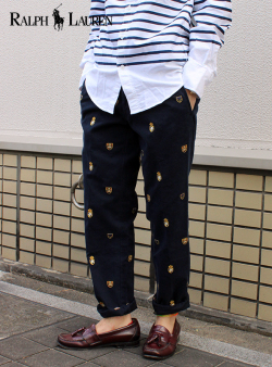 ralph エンブレムパンツ NVY