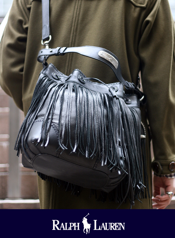 POLO RALPH LAUREN ポロ ラルフローレン レザーフリンジショルダー  