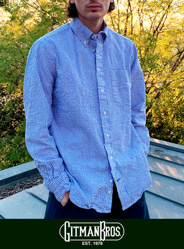 Gitman Vintageギットマンヴィンテージ ブルーストライプ シアサッカー  