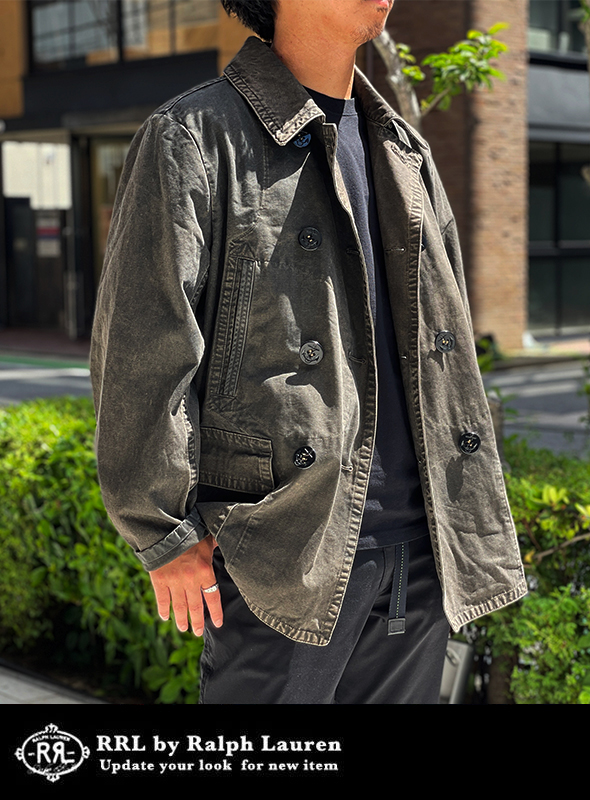 ダブルアールエル　Pコート　XS RRL Ralph Lauren (ダブルアールエル) レザー トリム ピーコート