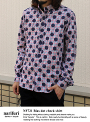 narifuri ナリフリ Bias dot check shirt  バイヤス ドットチェックシャツ(NF721)