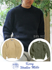 kerry woollen mills ケリーウーレンミルズ Popcorn Crew Neck Sweater