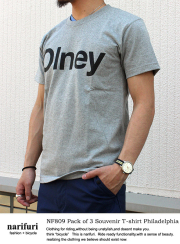 narifuri ナリフリ Pack of 3 Souvenir T-shirt Philadelphia GRY (NF809)
