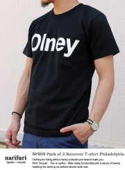 narifuri ナリフリ Pack of 3 Souvenir T-shirt Philadelphia BLK (NF809)