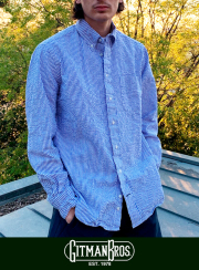 【Gitman Vintage】 ギットマンヴィンテージ ブルーストライプ シアサッカー