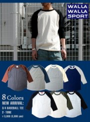 WALLA WALLA SPORTS ワラワラ 3/4 BASEBALL TEE 2TONE