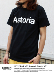 narifuri ナリフリ Pack of 3 Souvenir T-shirt NY BLK (NF727)