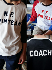 narifuri ナリフリ  Raglan sleeve flocky T-SHIRT (NF814)