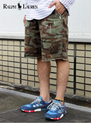 DENIM&SUPPLY 迷彩刺繍カットオフショーツ CAMO