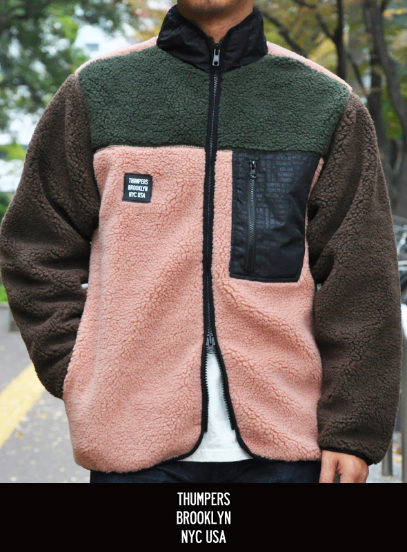 THUMPERS NYC サンパース MULTI COLOR FLEECE JACKET