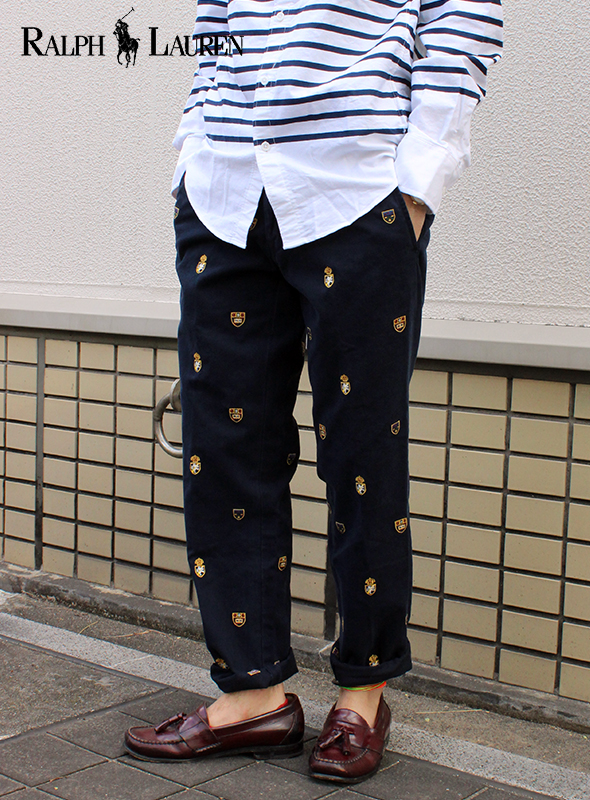 ralph エンブレムパンツ NVY