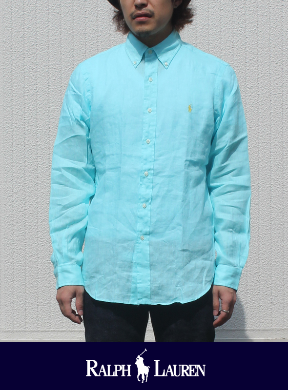 POLO RALPH LAUREN ポロ ラルフローレン  B.Dリネンシャツ SKYBLUE