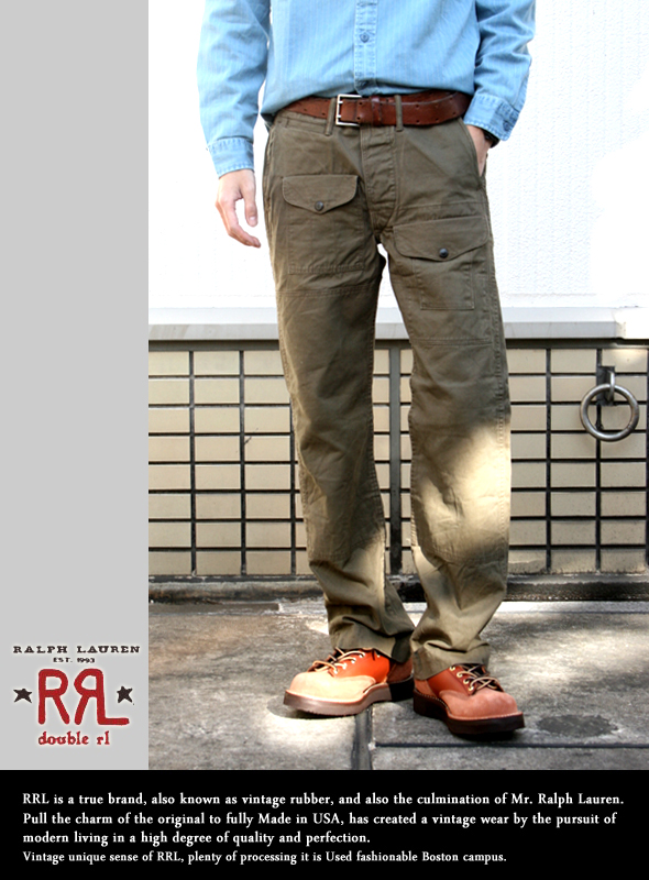 RRL ダブルアールエル　ブッシュパンツ OLV