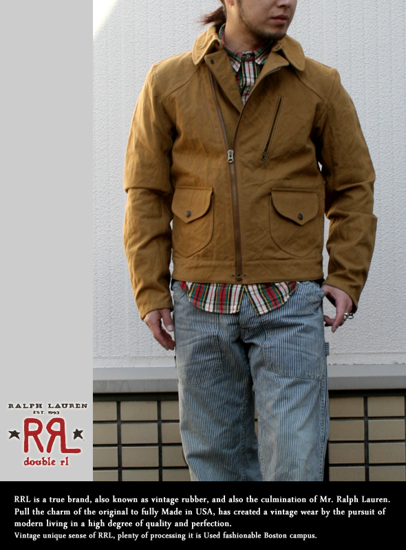 RRL ダブルアールエル　コットンダブルライダース CAMEL