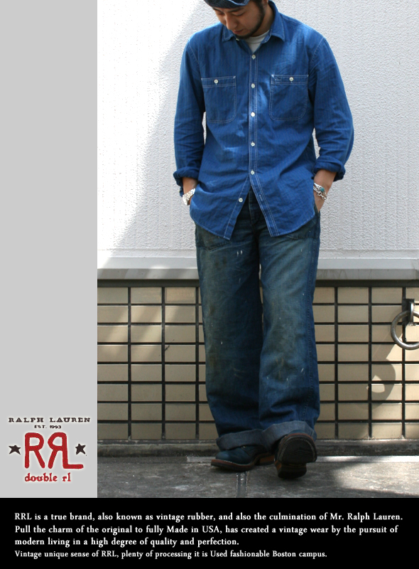 RRL ダブルアールエル　リネン混ベイカーパンツ INDIGO