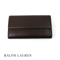 LAUREN RALPH LAUREN ラルフローレン　レザー型押し3つ折りウォレット