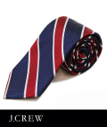 J.CREW ジェイクルー ネクタイ タイ シルク ストライプ NVY/RED/WHT