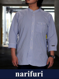 narifuri ナリフリ Band collar　Three-quarter sleeve shirtバンドカラー七分袖シャツ(NF4007)